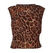 Animalier tulle crop top med vilt print