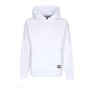 Logo Label Hvit Hoodie