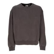 Svart Crewneck Sweatshirt med Logo Broderi