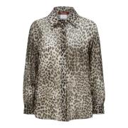 Leopard Print Skjorte Valzer Stil