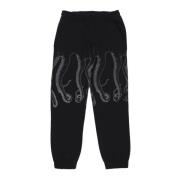 Sorte Sweatpants med Tentakel Print