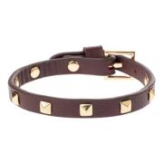 Skinn Stud Armbånd Mini Maroon