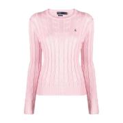 Rosa Strikket Pullover Genser