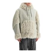 Shearling hettegenser med fleecejakke