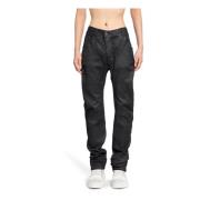 Svart Coated Denim Jeans