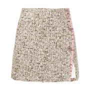 Metallic Boucle Elegant Mini Skjørt