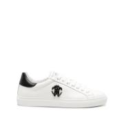 Hvite Skinn Casual Sneakers