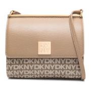 Beige Skinn Crossbody Veske