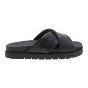 Svart Kryss Stropp Sandal