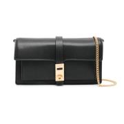 Svart Skinn Casual Clutch Veske