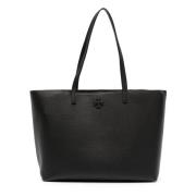 Elegant Svart Skinn Tote Bag