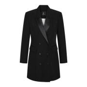 Elegant Svart Tuxedo Stil Kjole