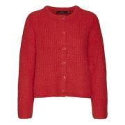 Rød Cardigan Vmawsome LS O-Neck