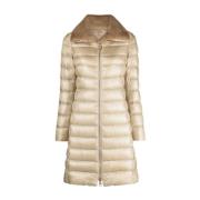 Beige Puffer & Down Vevdjakke