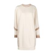 Beige Casual Sweater med rund hals