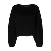 Casual Svart Ull Kasjmir Pullover Genser