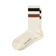 Stripete Rib Socks i Offwhite/Rosin