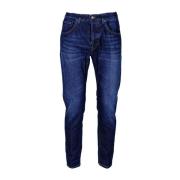 Herre Denim Gulrot Slim Ankellengde Jeans