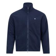 Blå Patch Zip Fleece Jakke