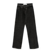 Mørk Grå Straight Cut Denim Jeans