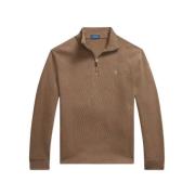 Brown Polo Ralph Lauren Estate-Rib Quarter-Zip Pullover Cedar Heather ...