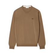 Beige Merino Ull Pullover Sweatshirt