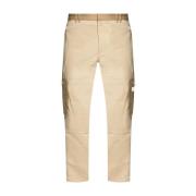 Cargo Slim Twill Bomullsbukser Beige