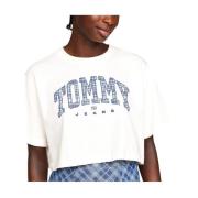 Casual Cropped T-skjorte med Distinkt Logo