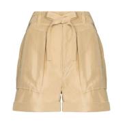 Beige Silke Casual Cargo Shorts