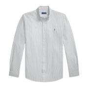 Green Polo Ralph Lauren Custom Fit Striped Oxford Shirt Uni Pine/White...