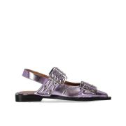 Lilla Slingback Ballett Flat med Spenner