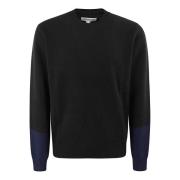 Kontrastdetalj Crew Neck Genser