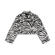 Zebra Print Faux-Fur Coat