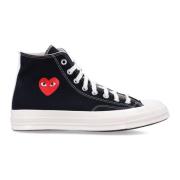 Svart Heart Hi Top Sneakers