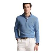 Blå Polo Ralph Lauren Long Sleeve Pullover Genser Half-Zip