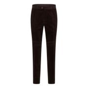 Mørk Brun Corduroy Slim Fit Bukse