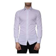 Hvit Slim Fit Stretch Skjorte