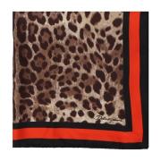 Leopardmønstret Silke Foulard Skjerf