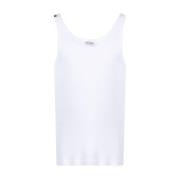 Hvit Ribbet Tank Top