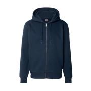 Blå Zip Hoodie Genser