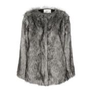 Oversized Faux Fur Coat Grey