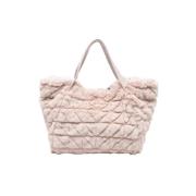 Champagne Tote Bag med Teddy Detaljer