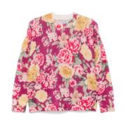 Blomstrete Sweaters med Rund Hals