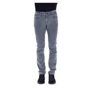 Stretch Denim Jakke med Semsket Etikett