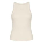 Beige Logo Tank Top