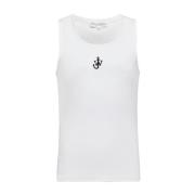 Hvit Logo Tank Top Ribbet Design