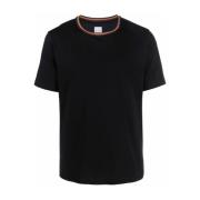 Sort Stripe Trim Logo T-skjorte