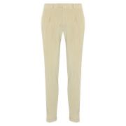 Beige Fløyelsbukser Slim Fit