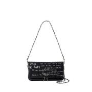 Graffiti Crossbody Veske - Svart Skinn