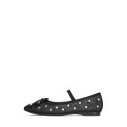 Sort Mesh Ballettflats med Rhinestones